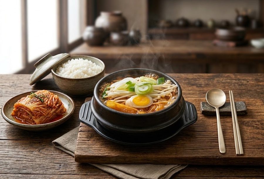 Delicious Sundubu and Kimchi-jjim