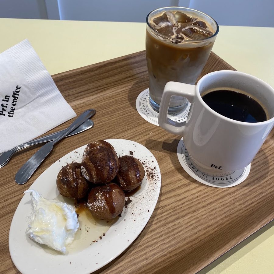 Prf. in the coffee