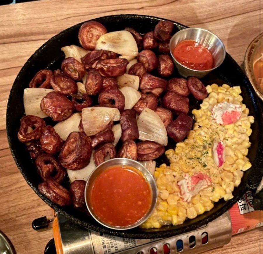 Corner flame-grilled
