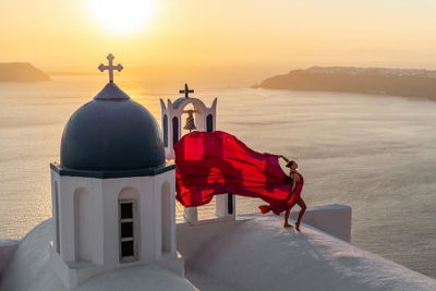 Flying Dress Photo - Santorini photoshoo