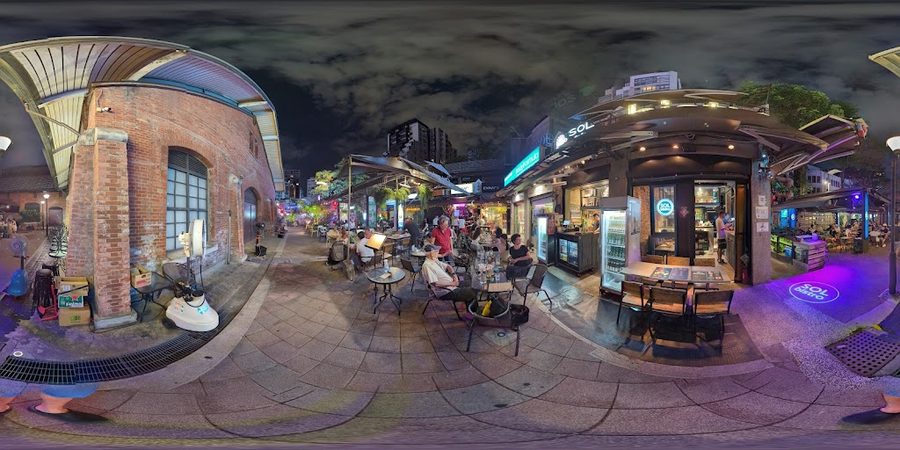 Ximen Red House Outdoor Bar Area