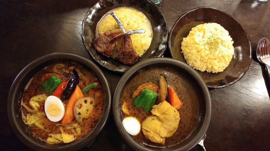 Soup curry restaurant at 43° North, Odori Susukino branch